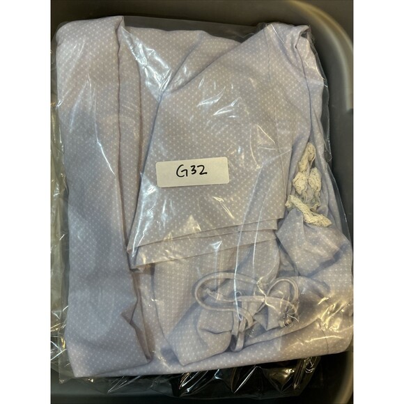 Miss Elaine VTG 80s Polka Dot Cotton Blend Long Nightgown Sz S Puff Sleeve Lace - Picture 8 of 8